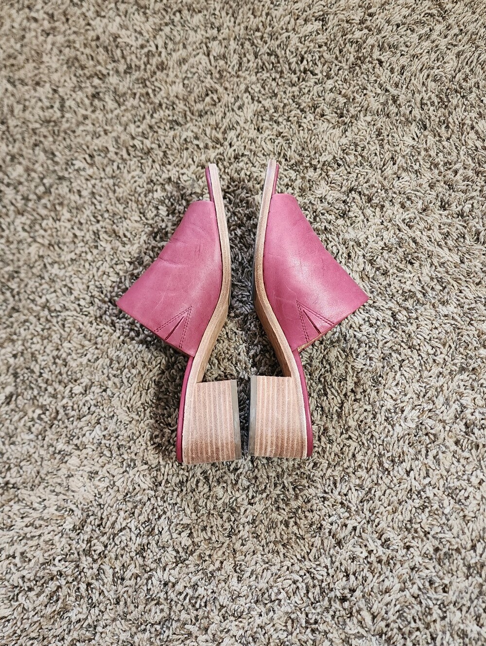 Frye Women's Open Toe Slide Mule Block Heel Plum Color 8.5 Cottagecore - Picture 8 of 13
